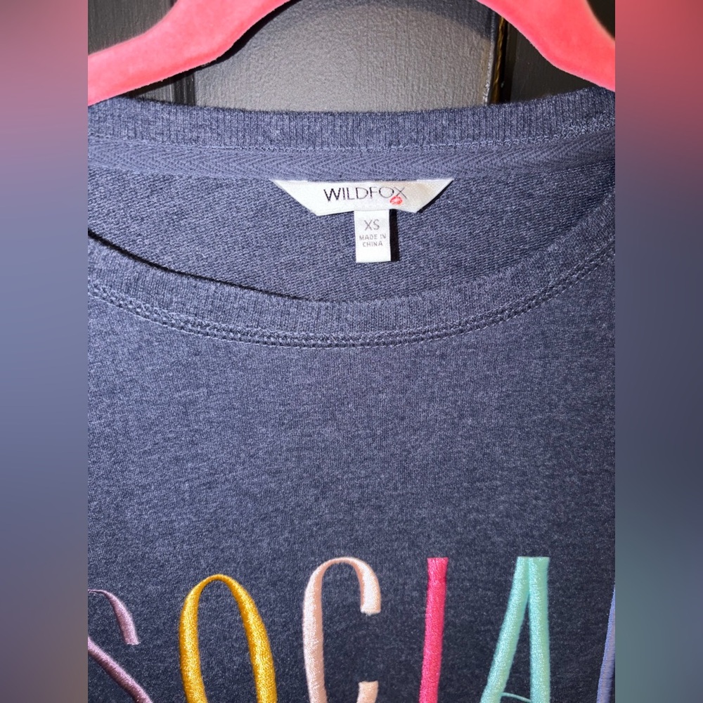Wildfox “Social” navy Women's Sweater - Picture 2 of 6